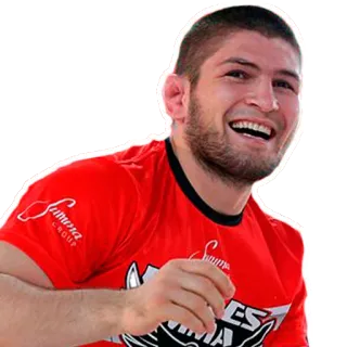 😅 Khabib Nurmagomedov khabib, fighter, mma, smile, ufc telegram sticker
