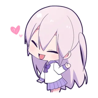 😉 Chibi, Anime, Fofo, Garota, Kawaii, Uniforme escolar telegram sticker