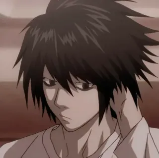 😕 L Death Note Anime, Death Note, L Lawliet, Detetive, Mangá, Personagem telegram sticker