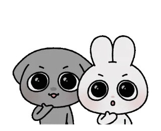 🐭 animals, cartoon, cute, bunny, dog, gesture whatsapp sticker