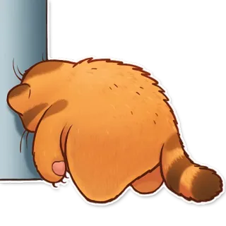 😨 cat, orange, exhausted, tired, sleepy, sleeping whatsapp sticker