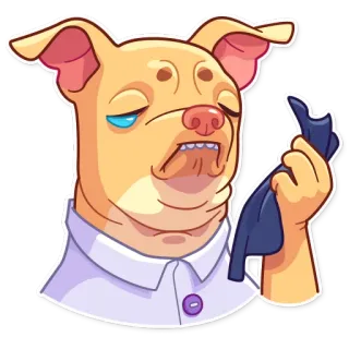 😓 Hund, erschöpft, müde, Tier, Cartoon, schwitzend, Shirt, lustig whatsapp sticker