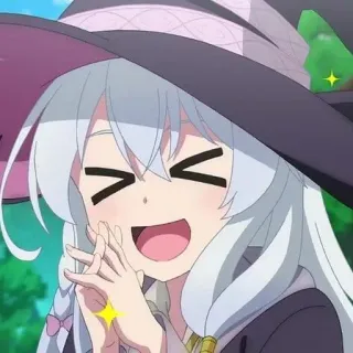 🍃 anime, witch, cute, smile, cartoon, happy telegram sticker