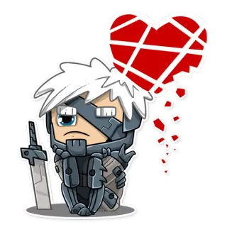 💔 Raiden Metal Gear videogame, cyborg, espada, anime, desilusão amorosa, Metal Gear, Raiden telegram sticker
