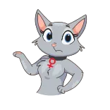 😬 猫, 拟人化, 贴纸, 卡通, 女性符号 telegram sticker