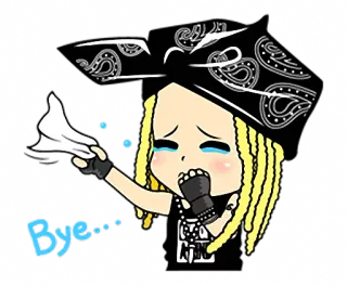 👋 Bye... cartoon, crying, bandana, emo, goodbye telegram sticker