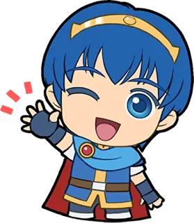 🖐️ Marth Fire Emblem fire emblem, marth, anime, desenho animado, video game, nintendo telegram sticker