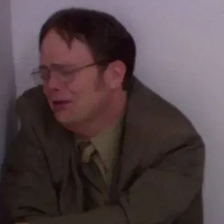 😭 Dwight Schrute The Office pleurs, triste, bureau, télé, dwight telegram sticker