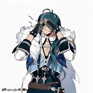 🔲 Kaeya Genshin Impact @Fushiguro_Megumi アニメ, ゲーム, ガイア, 原神 telegram sticker