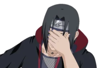😪 Itachi Uchiha Naruto อิทาจิ, นารูโตะ, อนิเมะ, เอามือกุมหน้า, อุจิวะ telegram sticker