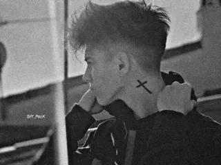 🙂 SiY Pack cross, tattoo, man, portrait, grayscale telegram sticker