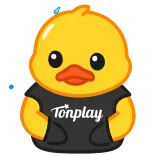 😭 Duck Tonplay duck, tonplay, yellow, mascot, cartoon, sweating telegram sticker