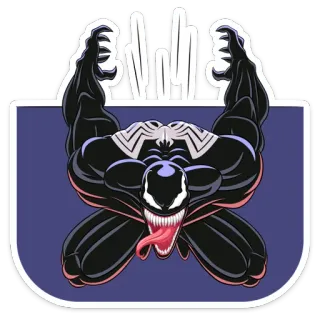 🏃‍♀ Venom ヴェノム, マーベル, アンチヒーロー, シンビオート, 中指 whatsapp sticker