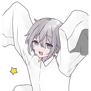 🤪 anime, ghost, cute, sleepy, star telegram sticker