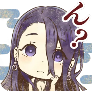 ❓ ん? anime, manga, question, confused, woman, cartoon telegram sticker