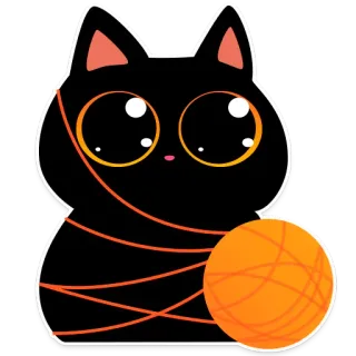 🙂 Katze, Kätzchen, Tier, süß, Wollknäuel, Haustier telegram sticker