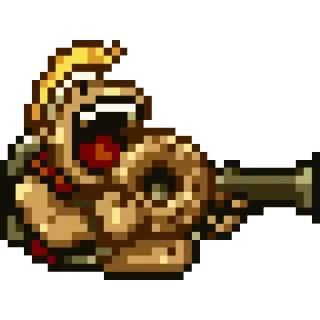🍩 videogioco, metal slug, pixel art, arma, pistola telegram sticker