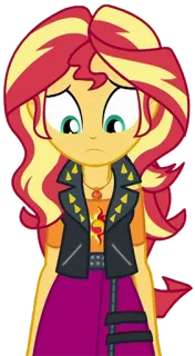 😣 Sunset Shimmer Equestria Girls 漫画, アニメ, サンセットシマー, エクエストリア・ガールズ, ポニー, キャラクター whatsapp sticker
