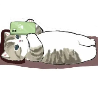 🤳 gato, gatito, animal, mascota, lindo, teléfono, acostado, selfie whatsapp sticker