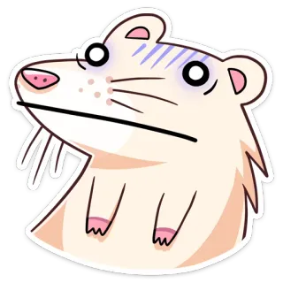 😐 เฟอร์เร็ต, สัตว์, การ์ตูน, น่ารัก, สีหน้า, สติกเกอร์ telegram sticker