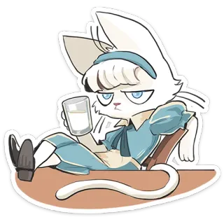 🥛 猫, 牛乳, 可愛い, 漫画, 動物, キャラクター telegram sticker
