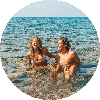 😀 море, вода, пара, пляж, лето, океан telegram sticker