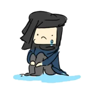 😢 sad, crying, cartoon, emo, character, drawing telegram sticker