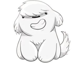 😁 schattig, hond, cartoon, fluffy, dier telegram sticker