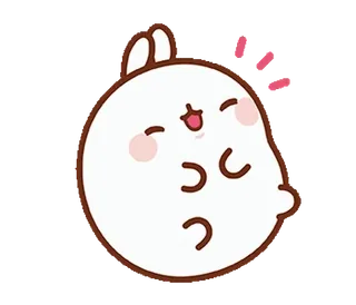 😂 mignon, kawaii, molang, lapin, lapin, dessin animé, joyeux telegram sticker