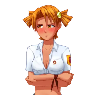 🙄 Anime, Chica, Uniforme escolar, Retrato, Personaje telegram sticker