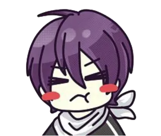 ☹ Anime, Chibi, Dễ thương, Hoạt hình, Nhân vật, Tóc tím telegram sticker