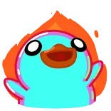 🔥 hoạt hình, vịt, dễ thương, động vật, lửa telegram sticker