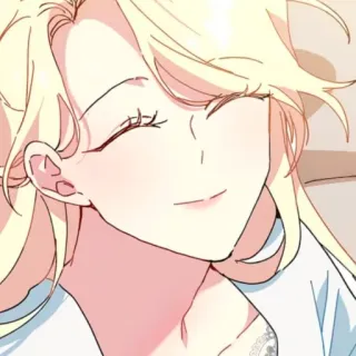 🪞 anime, cartoon, portrait, smiling, blonde hair, woman telegram sticker