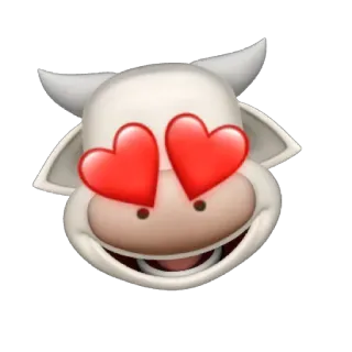 🐄 Emoji, Vaca, Amor, Olhos, Animal, Feliz telegram sticker