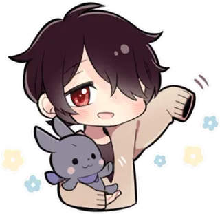 👋 Anime, Chibi, Fofo, Kawaii, Personagem, Desenho animado telegram sticker