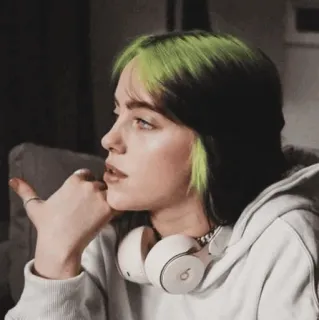 💚 Billie Eilish Billie Eilish, cantante, musica, pop, artista, ritratto telegram sticker