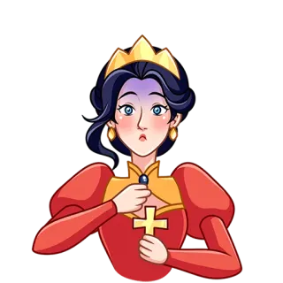 ✝️ queen, woman, crown, princess, royalty, cartoon, female telegram sticker