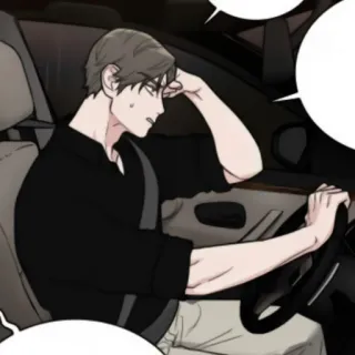 🕯 Anime, Mężczyzna, Prowadzenie, Samochód telegram sticker