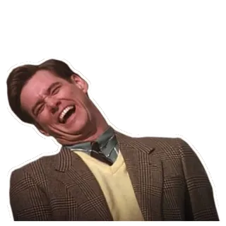 😂 risa, comedia, hombre, expresión facial, Jim Carrey whatsapp sticker