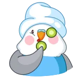 🥒 鳥, きゅうり, スパ, かわいい, 漫画 telegram sticker
