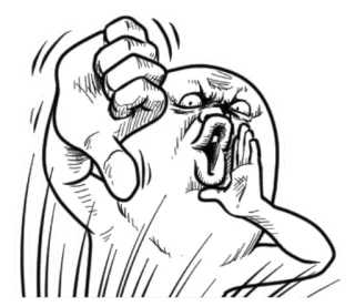 👎 crier, dessin animé, excitation, indignation, colère telegram sticker