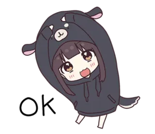 🌩 Ok ok, zustimmung, anime, mädchen, süß telegram sticker