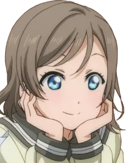 🙂 anime girl, cartoon, cute, smiling, portrait, character telegram sticker