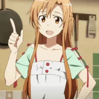 🧡 Asuna Sword Art Online アニメ, 女の子, キャラクター, ソードアート・オンライン, アスナ telegram sticker