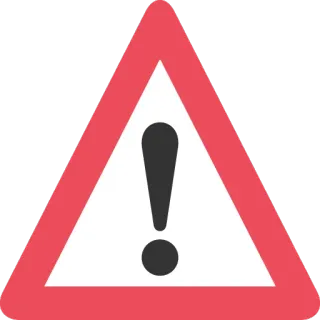 ☝ Avertissement, Point d'exclamation, Danger, Attention, Panneau routier, Triangle, Alerte whatsapp sticker