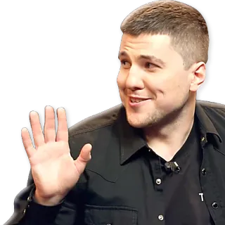 👋 hombre, persona, sonriendo, saludando, mano telegram sticker
