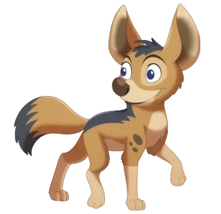 🐺 chacal, chien, dessin animé, animal, personnage telegram sticker
