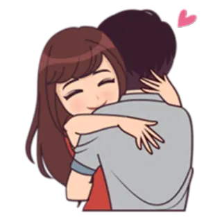 😊 paar, umarmung, liebe, zuneigung, cartoon, romantik whatsapp sticker