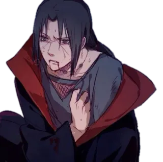 😔 Itachi Uchiha Naruto 动漫, 漫画, 鼬, 宇智波, 血, 悲伤, 角色 telegram sticker