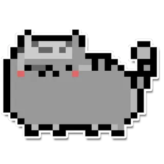 😾 cat, pixel art, cute, gray cat, sticker telegram sticker